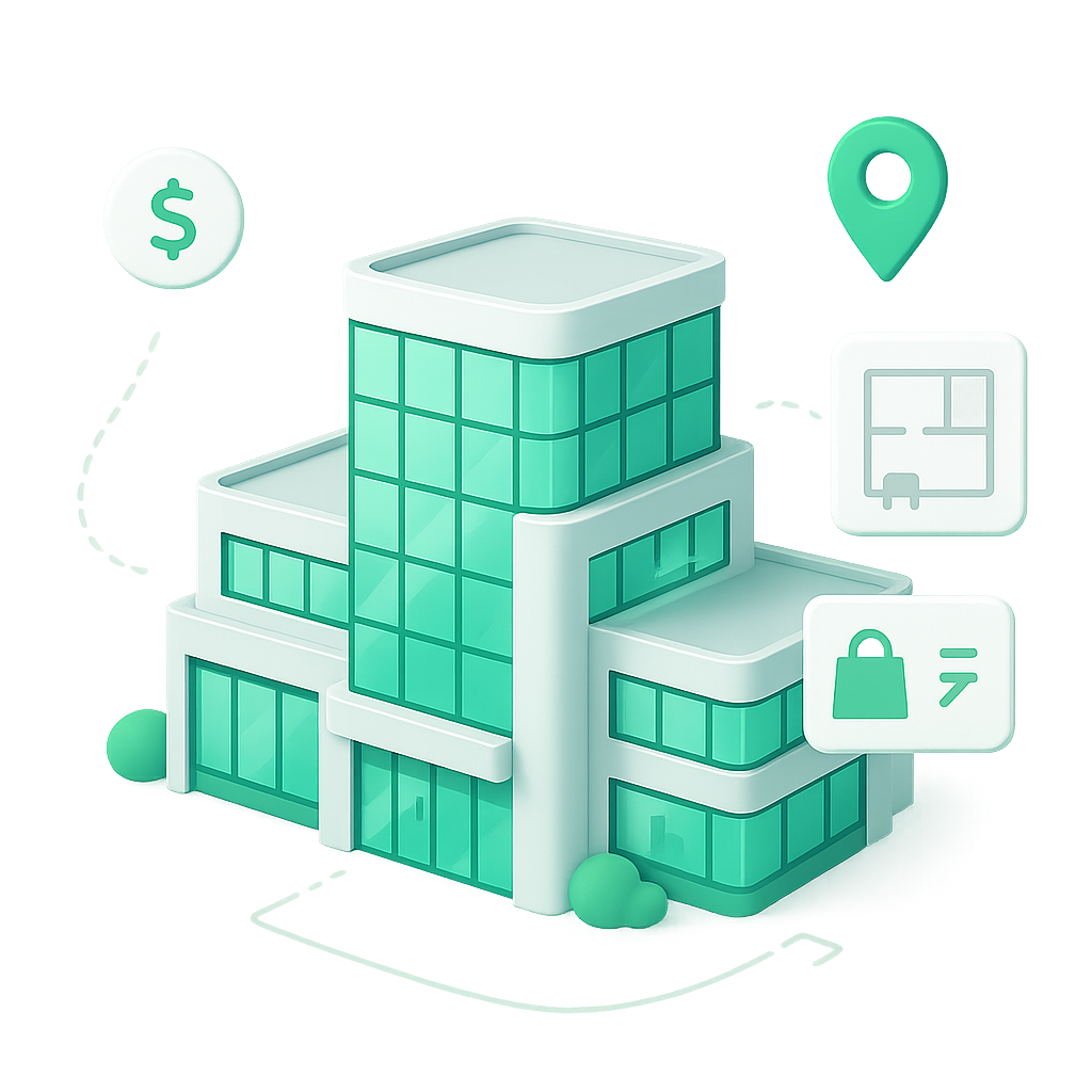 Modern commercial property illustration